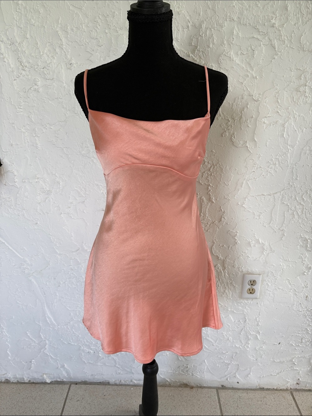 Princess Polly Satin Slip Dress in Peach